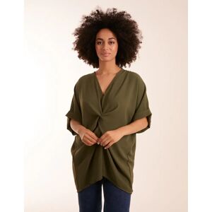 Blue Vanilla Knot Detail Top - ONE / KHAKI - female