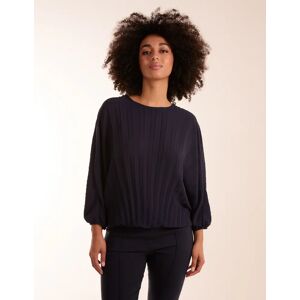 Blue Vanilla Pleated Batwing Top - ONE / NAVY - female