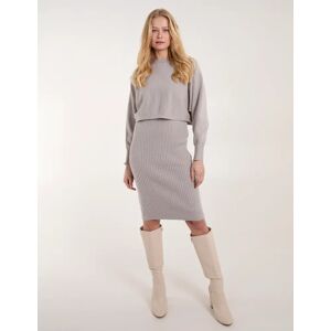 Blue Vanilla 2 in 1 Knitted Dress And Jumper - L / STONE - female