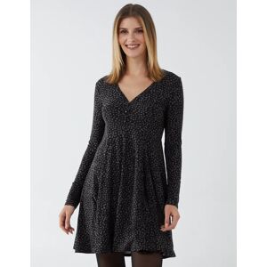 Blue Vanilla Abstract Spot Button Front Fit & Flare Dress - 8 / CHARCOAL - female