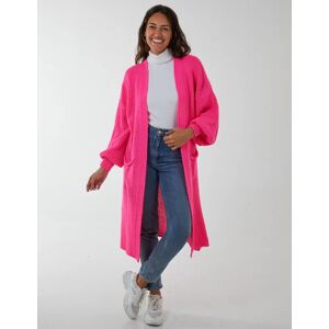 Blue Vanilla Edge to Edge Knitted Long Cardigan - S/M / PINK - female