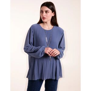 Blue Vanilla Long Sleeve Pleated Top - ONE / DENIM - female