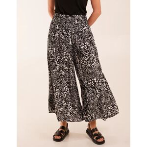 Blue Vanilla Animal Print Wide Leg Trousers - M / BLACK - female