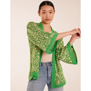 Blue Vanilla Aztec Print Kimono - S/M / GREEN - female