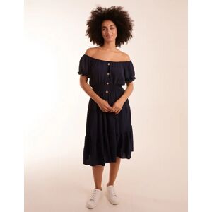 Blue Vanilla Coconut Button Dress - M/L / NAVY - female