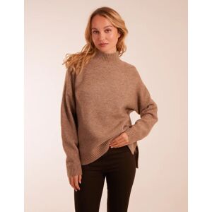 Blue Vanilla High Neck Knitted Jumper - M/L / MOCHA - female