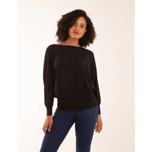 Blue Vanilla Cut And Sew Batwing Top - S/M / BLACK - female