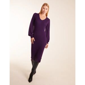 Blue Vanilla V-Neck Ribbed Bodycon Dress - XXL / Purple - female