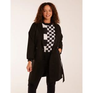 Blue Vanilla Waist Detail Trench Style Jacket - S / BLACK - female