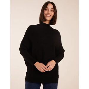 Blue Vanilla Ribbed Batwing Jumper - S/M / BLACK - female