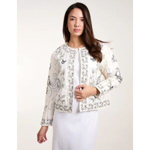 Blue Vanilla Embroidered Quilted Jacket - L / IVORY - female