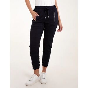 Blue Vanilla Zip Drawstring Trouser - L / NAVY - female