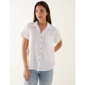 Blue Vanilla Button Front Shirt - M / WHITE - female