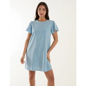 Blue Vanilla Embroidered Mini Dress - L / Light Denim - female
