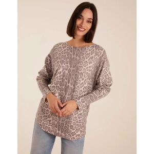 Blue Vanilla Leopard Print Jumper - S/M / STONE - female