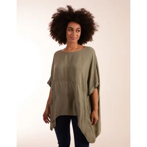 Blue Vanilla Oversized Round Neck Contrast Top - ONE / BEIGE - female