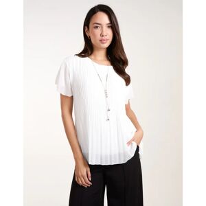 Blue Vanilla Pleated Short Sleeve Top - ONE / IVORY - female