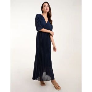 Blue Vanilla Double V Pleated Chiffon Dress - M/L / NAVY - female