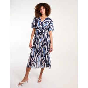 Blue Vanilla Wrap Over Pleat Dress - S / NAVY - female