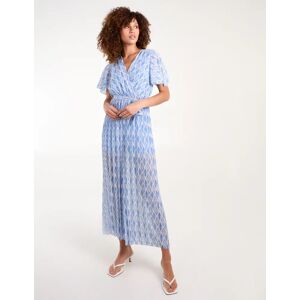 Blue Vanilla Aztec Diamond Printed Pleated Jumpsuit - M/L / BLUE - female