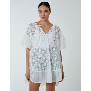 Blue Vanilla Crochet Frill Top - ONE / IVORY - female