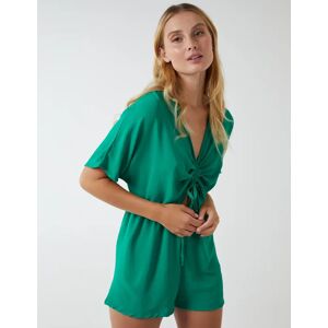 Blue Vanilla V-Neck Ruched Front Playsuit - M/L / GREEN - female