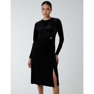 Blue Vanilla High Neck With Keyhole Detail & Long Sleeve Dress - 16 / BLACK - female