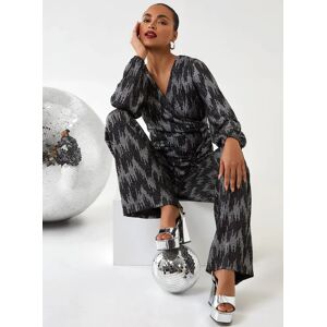 Blue Vanilla Wrap Tie Jumpsuit - 10 / SILVER - female