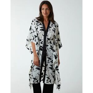 Blue Vanilla Kimono Midi With Satin Bands - M/L / CREAM PATTERN - female