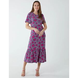 Blue Vanilla Crew Neck Midi Angel Sleeve Tie Back Dress - 16 / FUCHSIA - female