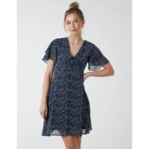 Blue Vanilla Knot Front Mini Dress - 8 / NAVY - female