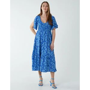 Blue Vanilla Sheared Bust Midi Dress With Angel Sleeve - 14 / BLUE - female