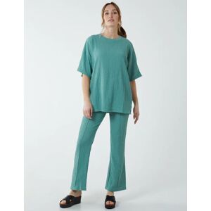 Blue Vanilla Waffle Trouser And T-Shirt (Set) - S / Bottle Green - female