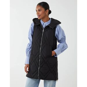 Blue Vanilla Diamond Quilted Gilet - S / BLACK - female