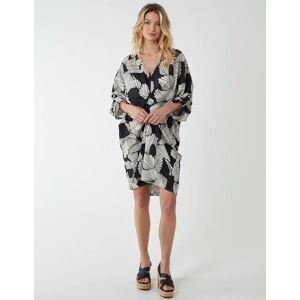 Blue Vanilla Twist Front Floral Print Tunic - ONE / BLACK PATTERN - female