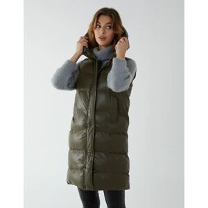 Blue Vanilla Hooded Puffer Gilet - M / KHAKI - female