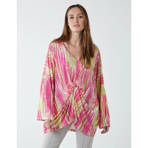 Blue Vanilla Twist Front Abstract Long Sleeve Top - ONE / FUCHSIA - female