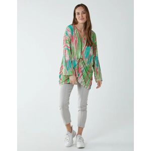 Blue Vanilla Twist Front Abstract Long Sleeve Top - ONE / GREEN - female