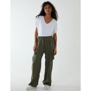 Blue Vanilla Wide Leg Cargo Trouser - L / KHAKI - female