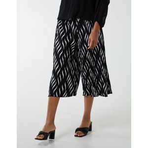 Blue Vanilla Pleated Abstract Wide Leg Trousers - M / BLACK - female