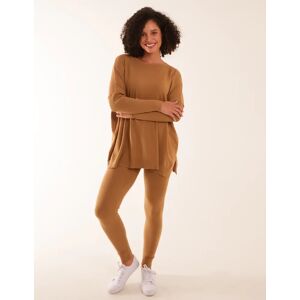 Blue Vanilla Side Split Jumper Lounge Set - S/M / Camel - female