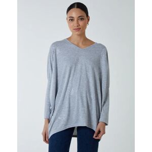 Blue Vanilla Hotfix Multi Heart Batwing Top - S/M / GREY - female