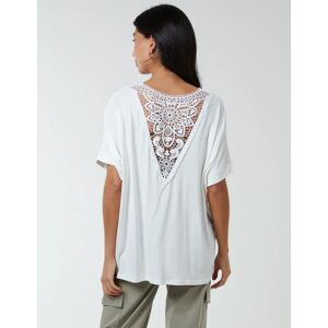 Blue Vanilla Butterfly Lace Back Top - M/L / IVORY - female