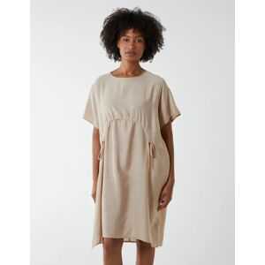 Blue Vanilla Cocoon Dress With Side Pockets - S/M / STONE - female