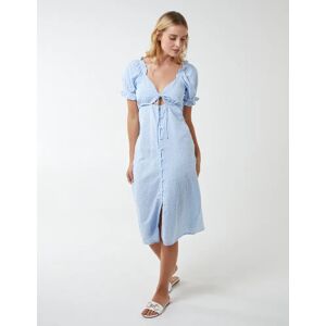 Blue Vanilla Milkmaid Cut Out Midi Dress - 10 / Light Blue - female