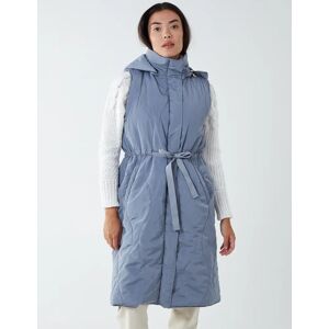 Blue Vanilla Quilted Belted Gilet - S / GREY - female