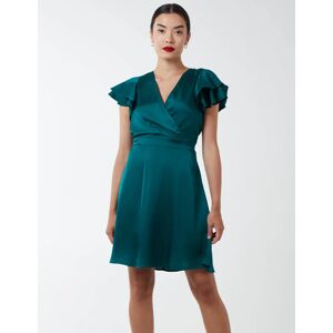 Blue Vanilla Double Angel Sleeve Wrap Dress - 12 / GREEN - female