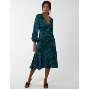 Blue Vanilla Wrap Front Midi Dress - 8 / GREEN - female