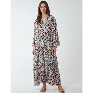 Blue Vanilla Leopard Tiered Maxi Dress - ONE / BLUE - female