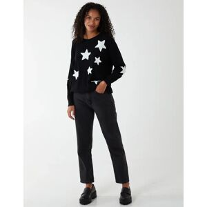 Blue Vanilla Star Jumper - M/L / Black/Ivory - female